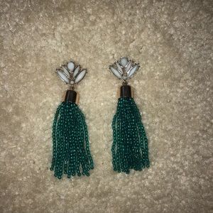 Bauble Bar Emerald Tassel Earring